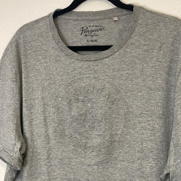 Original Penguin men’s grey T-shirt with raised front logo | size XL - Picture 4 of 6